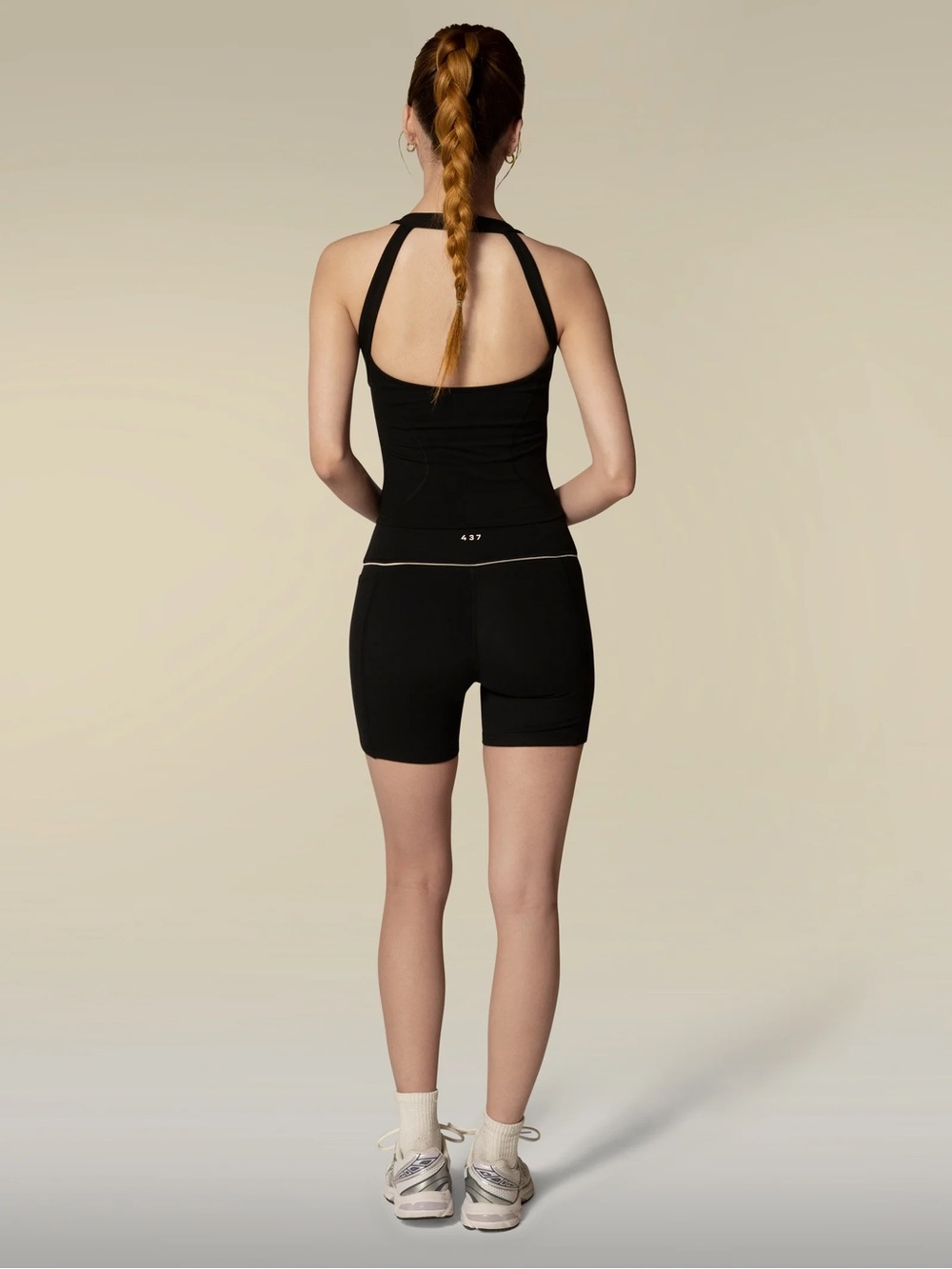 437 Black Square-Neck Tank and Short Set - Picture 2 of 6